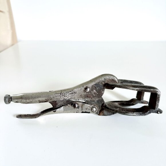 VINTAGE PETERSON MFG VISE GRIP DEWITT NEBRASKA #9 WELDING CLAMP LOCKING - Picture 3 of 11